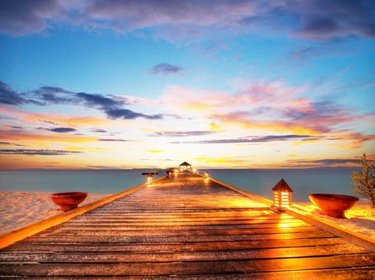 Wooden Jetty Sunset Wall Decal