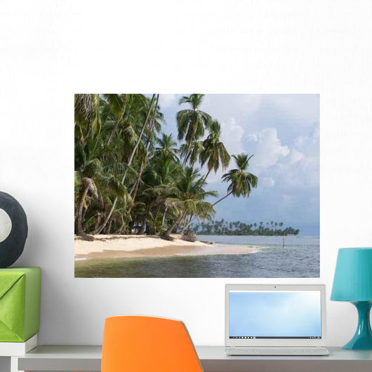 Strand Mit Palmen Auf Wall Decal