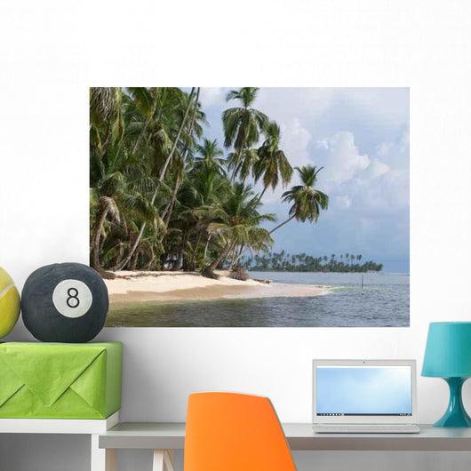 Strand Mit Palmen Auf Wall Decal