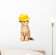Red Cat with Helmet Wall Decal