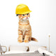 Red Cat with Helmet Wall Decal