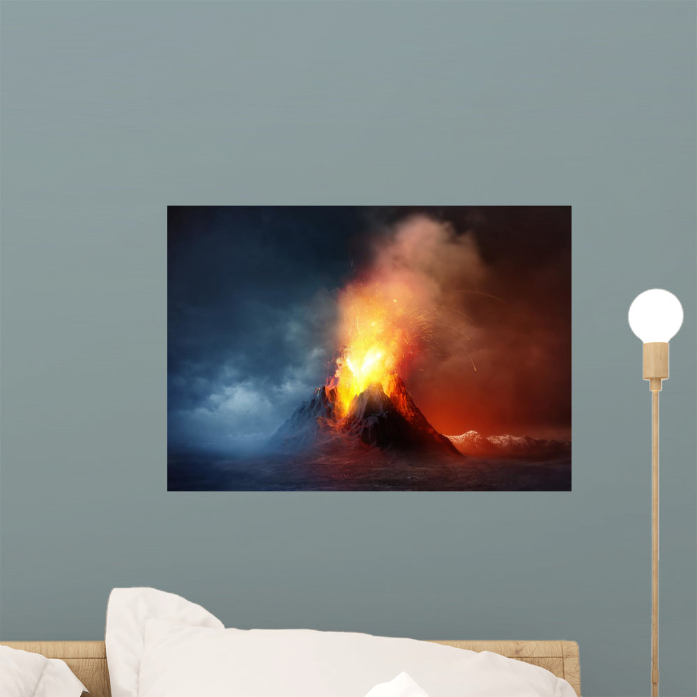 Volcano Eruption Large Volcano Wall Decal Wallmonkeys