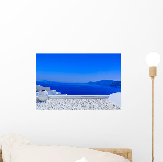 Greek Scene Oia Blue Wall Decal