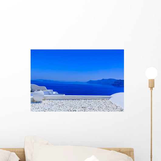 Greek Scene Oia Blue Wall Decal