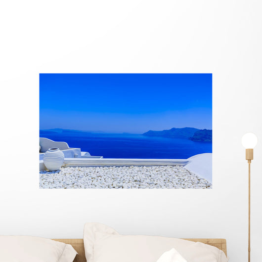 Greek Scene Oia Blue Wall Decal