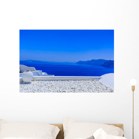 Greek Scene Oia Blue Wall Decal