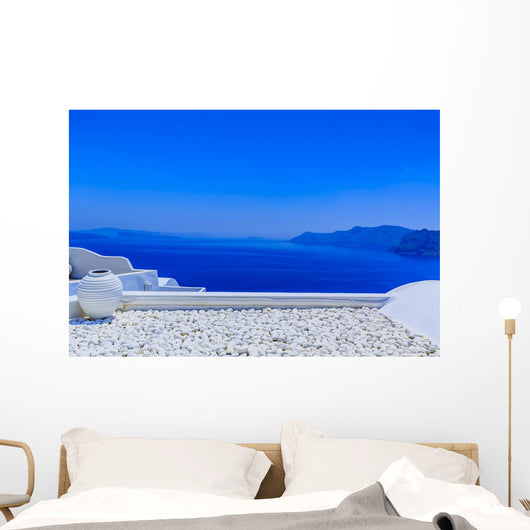 Greek Scene Oia Blue Wall Decal