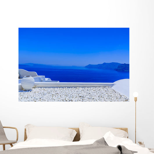 Greek Scene Oia Blue Wall Decal