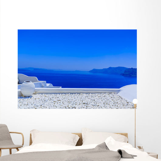 Greek Scene Oia Blue Wall Decal