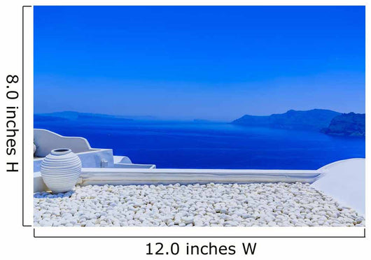 Greek Scene Oia Blue Wall Decal