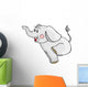 Happy Cute Elephant Jumping Wall Decal