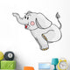 Happy Cute Elephant Jumping Wall Decal