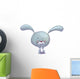 Grey Pastel Cartoon Bunny Wall Decal