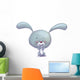 Grey Pastel Cartoon Bunny Wall Decal
