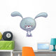 Grey Pastel Cartoon Bunny Wall Decal