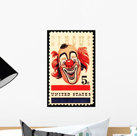 Stamp Circus Clown Wall Decal
