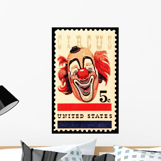 Stamp Circus Clown Wall Decal