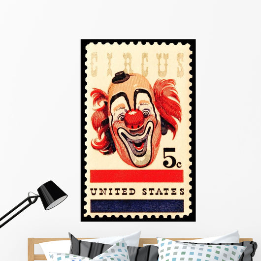 Stamp Circus Clown Wall Decal