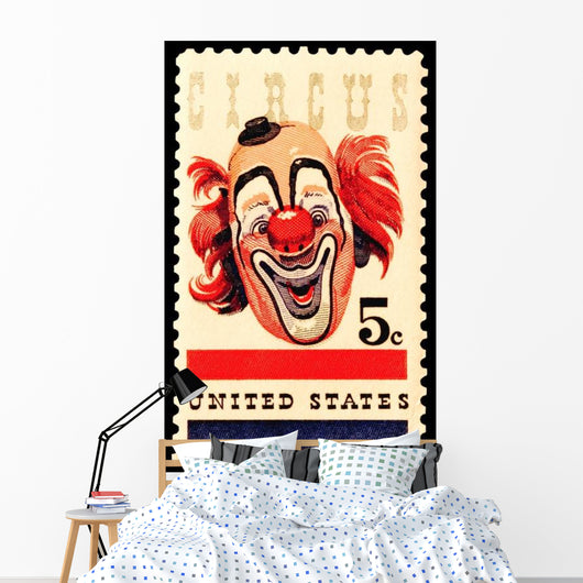 Stamp Circus Clown Wall Decal