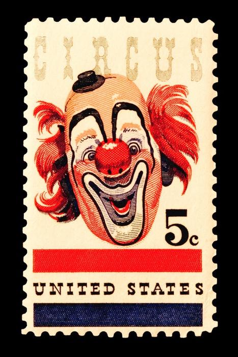 Stamp Circus Clown Wall Decal