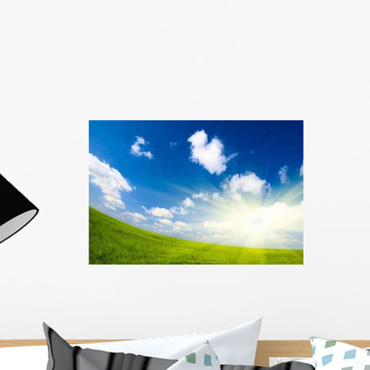 Field Flax and Blue Wall Decal