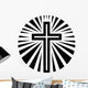 Sun Radiating Christian Cross Wall Decal