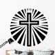 Sun Radiating Christian Cross Wall Decal