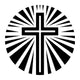 Sun Radiating Christian Cross Wall Decal