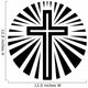 Sun Radiating Christian Cross Wall Decal