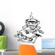 Cup Coffee and Playing Wall Decal