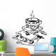 Cup Coffee and Playing Wall Decal