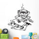 Cup Coffee and Playing Wall Decal