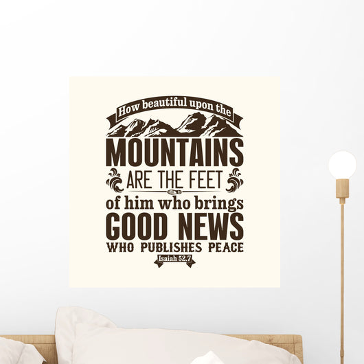 Bible Typographic How Beautiful Wall Decal