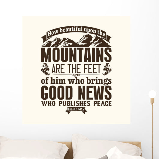 Bible Typographic How Beautiful Wall Decal