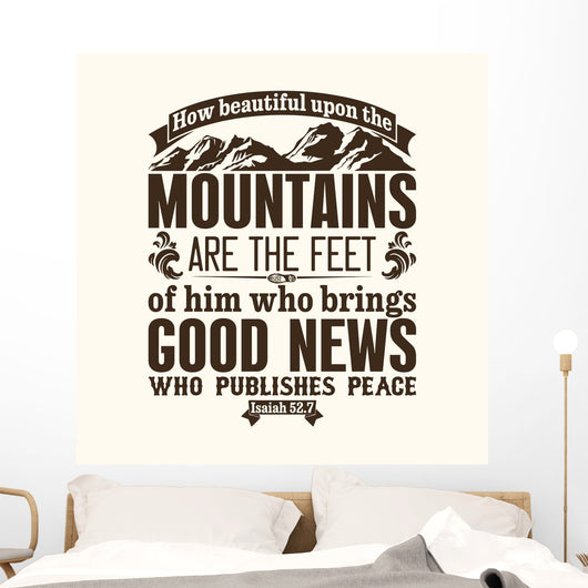 Bible Typographic How Beautiful Wall Decal