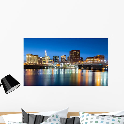 Hartford Skyline and Founders Wall Decal