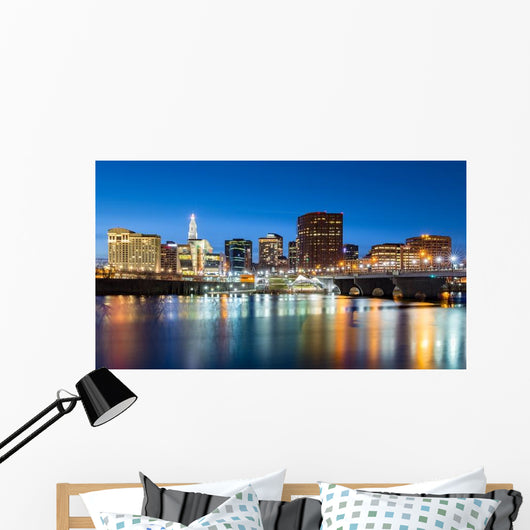 Hartford Skyline and Founders Wall Decal