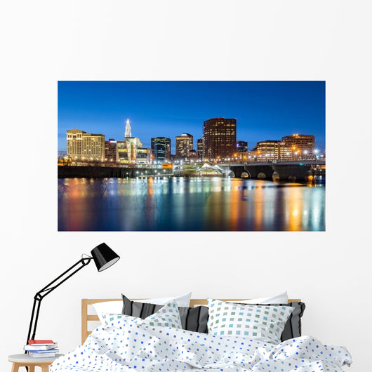 Hartford Skyline and Founders Wall Decal