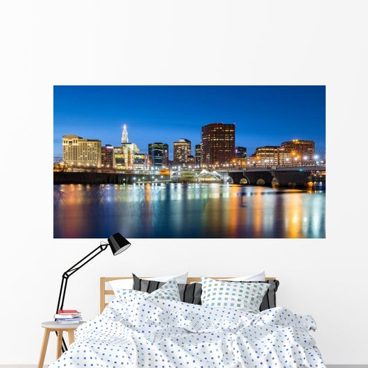 Hartford Skyline and Founders Wall Decal