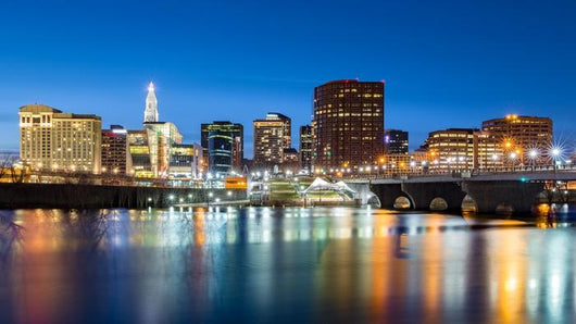 Hartford Skyline and Founders Wall Decal