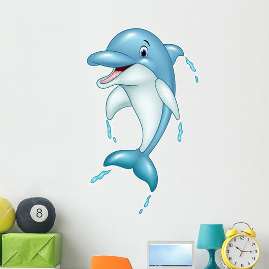 Cartoon Dolphin Jumping Wall Decal