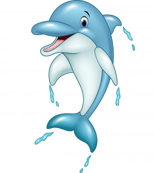 Cartoon Dolphin Jumping Wall Decal