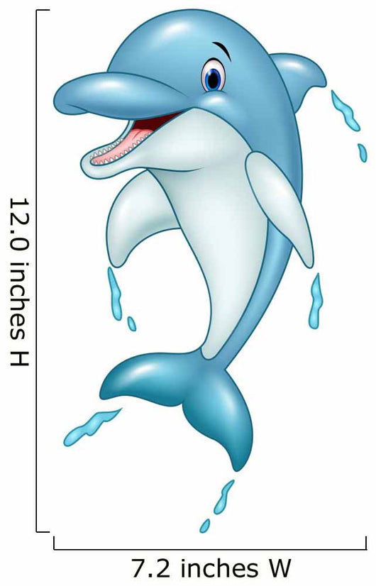 Cartoon Dolphin Jumping Wall Decal