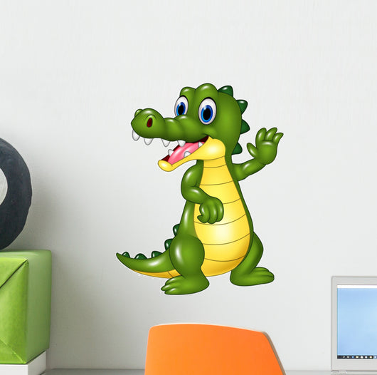 Cartoon Funny Crocodile Waving Wall Decal