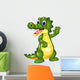Cartoon Funny Crocodile Waving Wall Decal