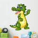 Cartoon Funny Crocodile Waving Wall Decal