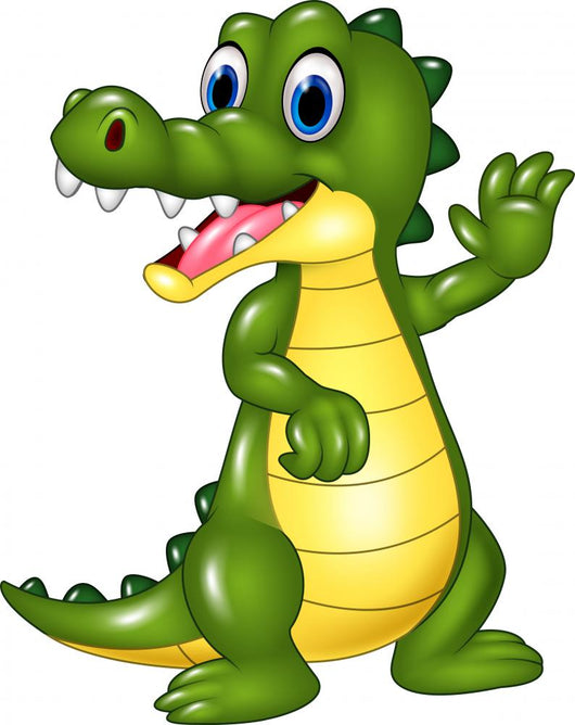 Cartoon Funny Crocodile Waving Wall Decal