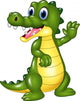 Cartoon Funny Crocodile Waving Wall Decal