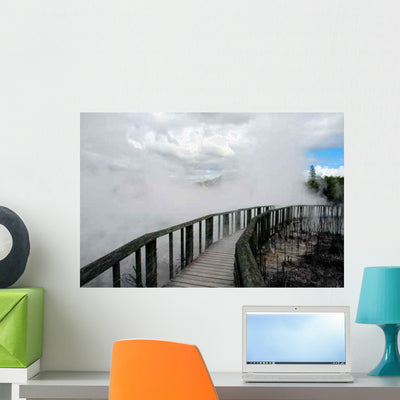 Natural Steam Bath Wall Decal shown on a wall