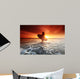 Beach Sunset Surfer Woman Wall Decal